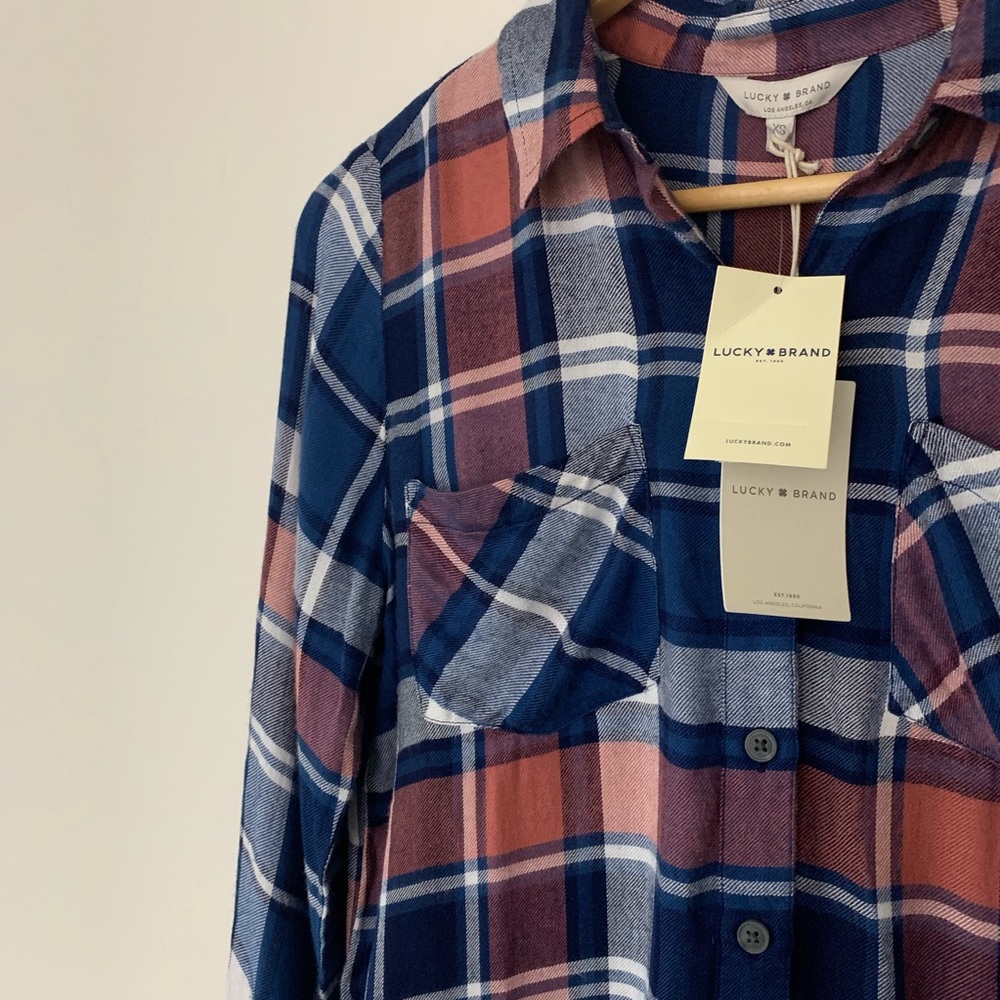 Lucky Brand Boyfriend Button Down Plaid Shirt - Picture 4 of 6